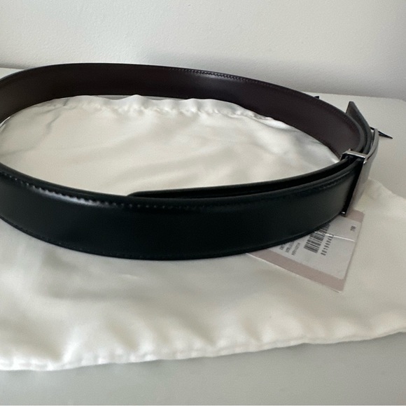 NWT Gucci Black/Brown Glossy Leather G Buckle Reversible Belt 80 CM - Picture 4 of 5